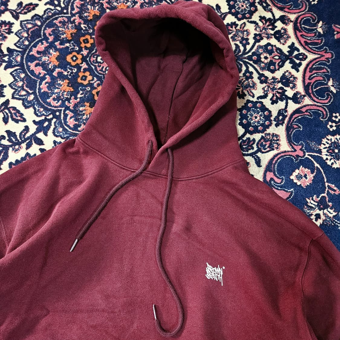 브라운브레스 빅로고 버건디 후드 티셔츠 L size 상품이미지6