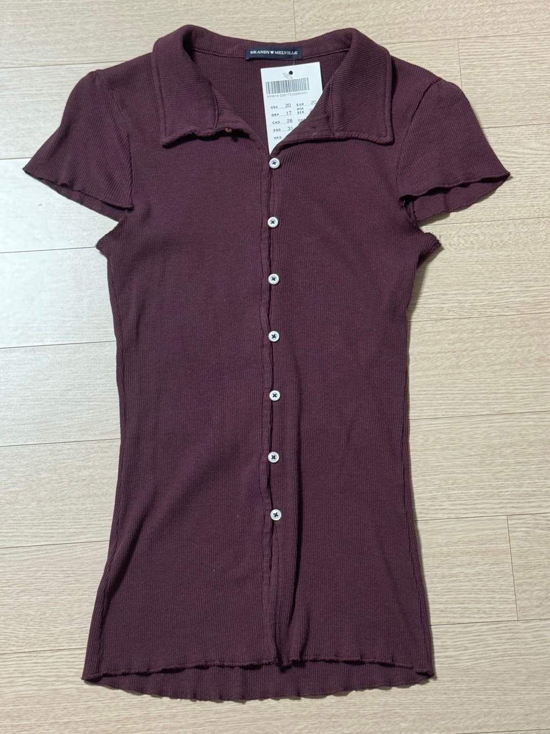 (택o) 브랜디멜빌 버건디 탑 카라티 상품이미지1