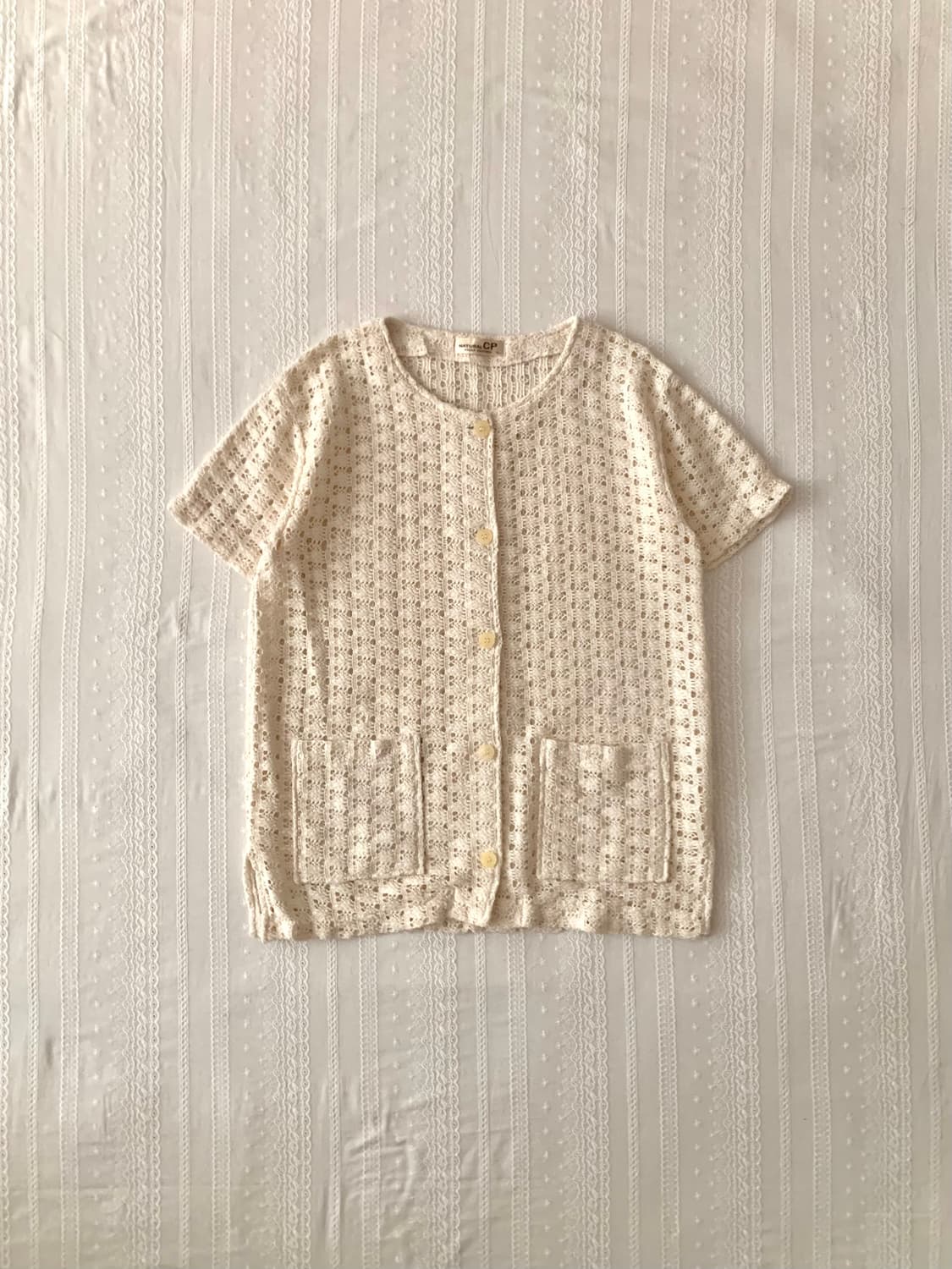 모리 크로쉐 반팔 가디건 상품이미지4