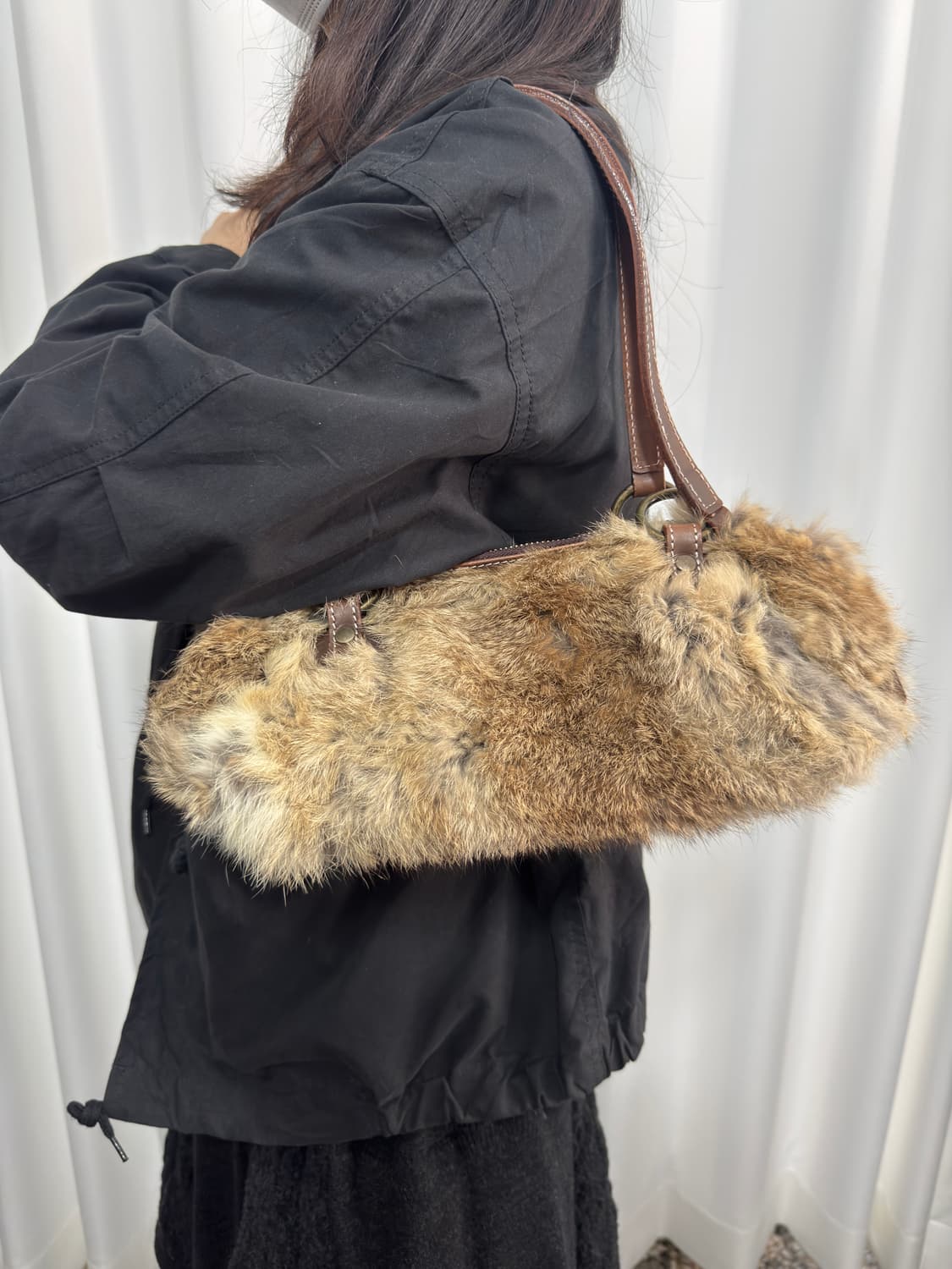 sazaby rabbit fur shoulderbag 상품이미지1