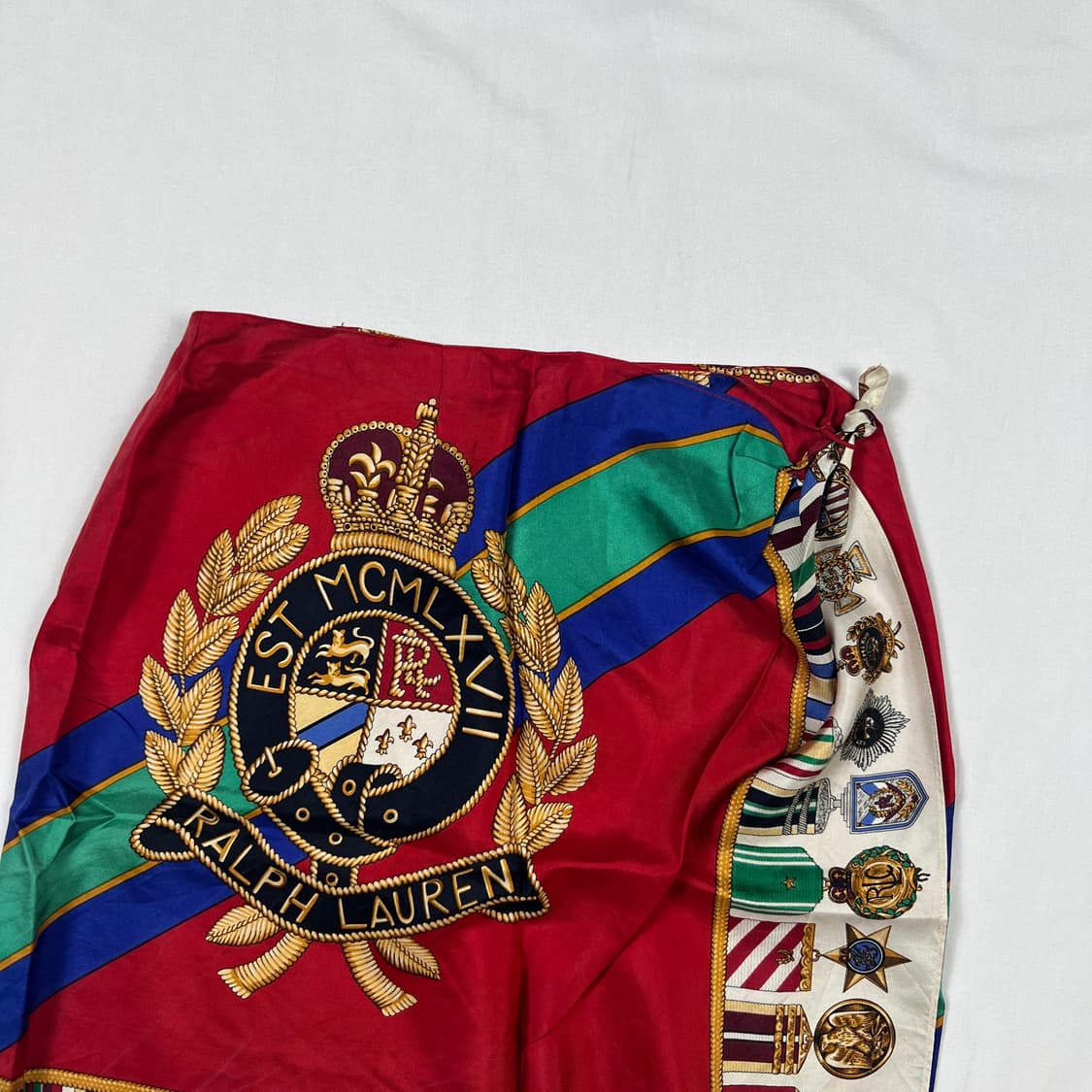 90‘s 폴로랄프로렌 og 빅크레스트 실크 스커트 치마 상품이미지2