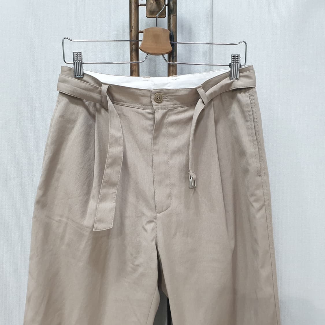 넌블랭크(Non Blank) 린넨 블렌드 벨티드 와이드 팬츠 M 상품이미지2