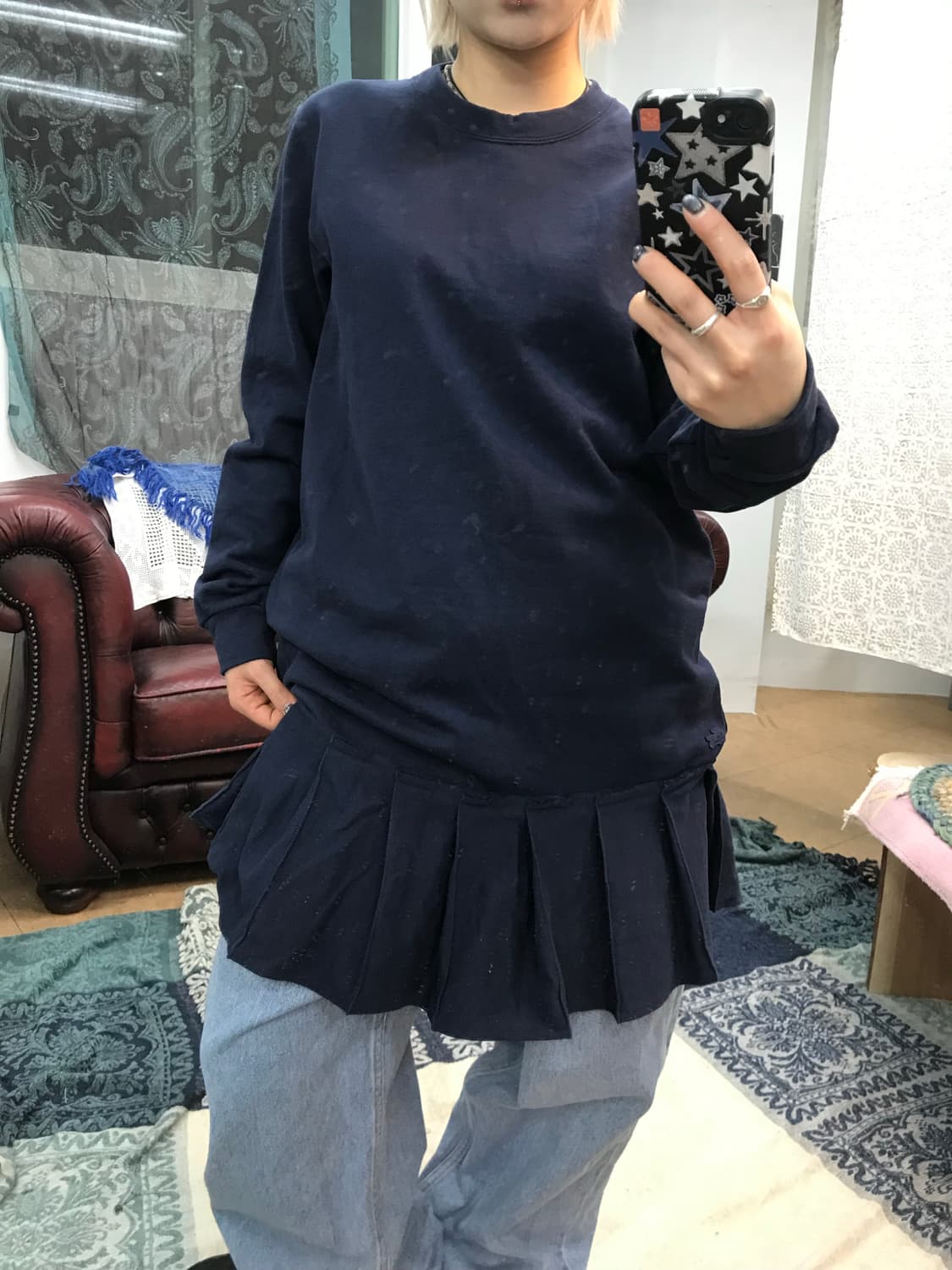 라코스테 네이비 프릴 원피스  상품이미지1