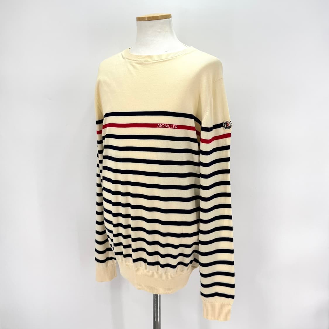 [XL사이즈] 몽클레어 스트라이프 니트 아이보리 상품이미지2