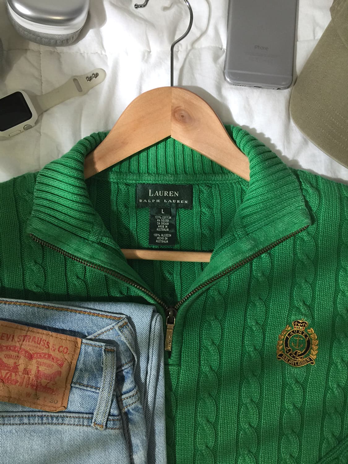 (WOMAN) 폴로랄프로렌 반집업 니트 스웨터 L 상품이미지3