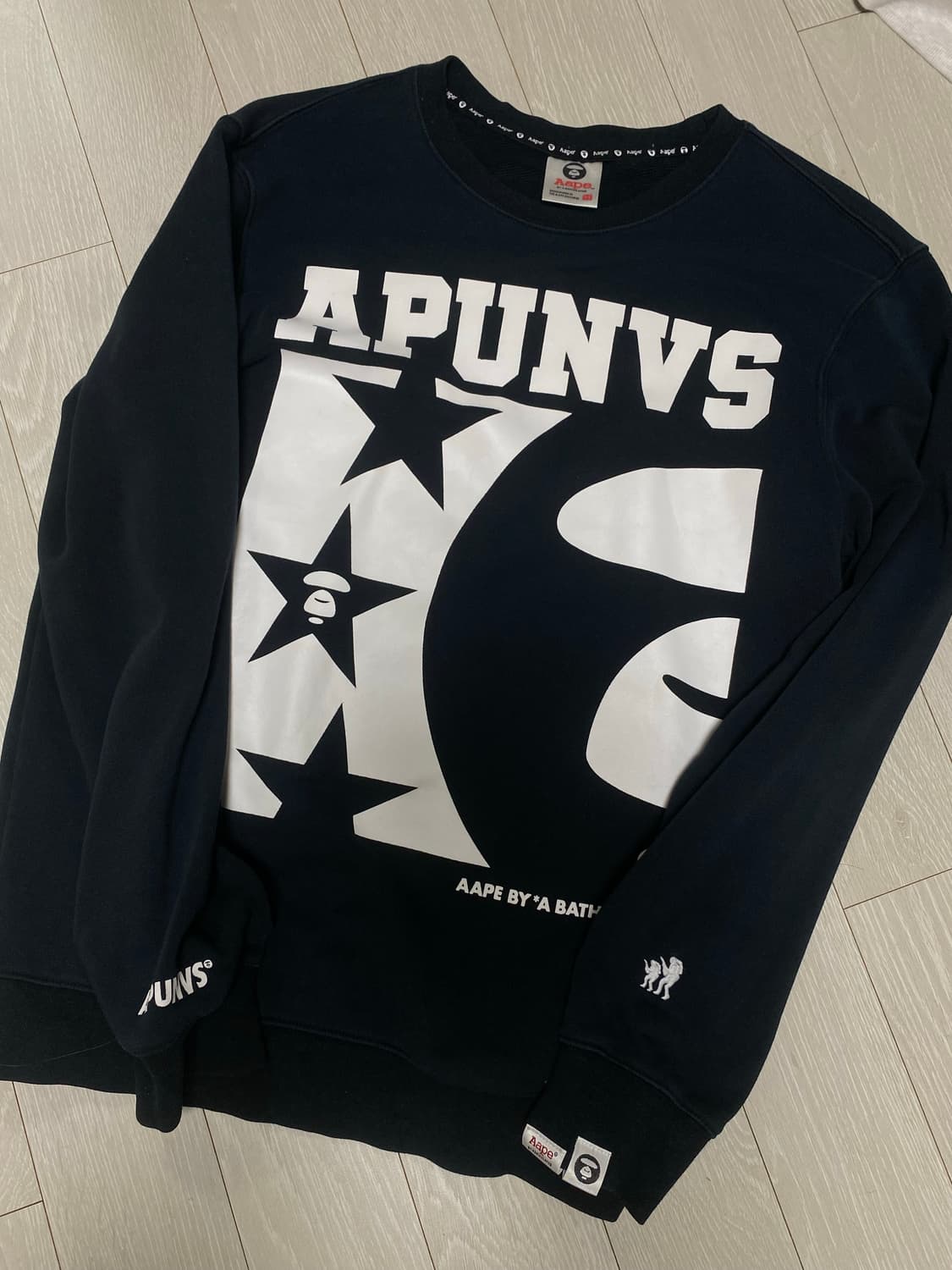 Aape 에이프 롱슬리브 맨투맨 블랙 M 베이프 상품이미지1