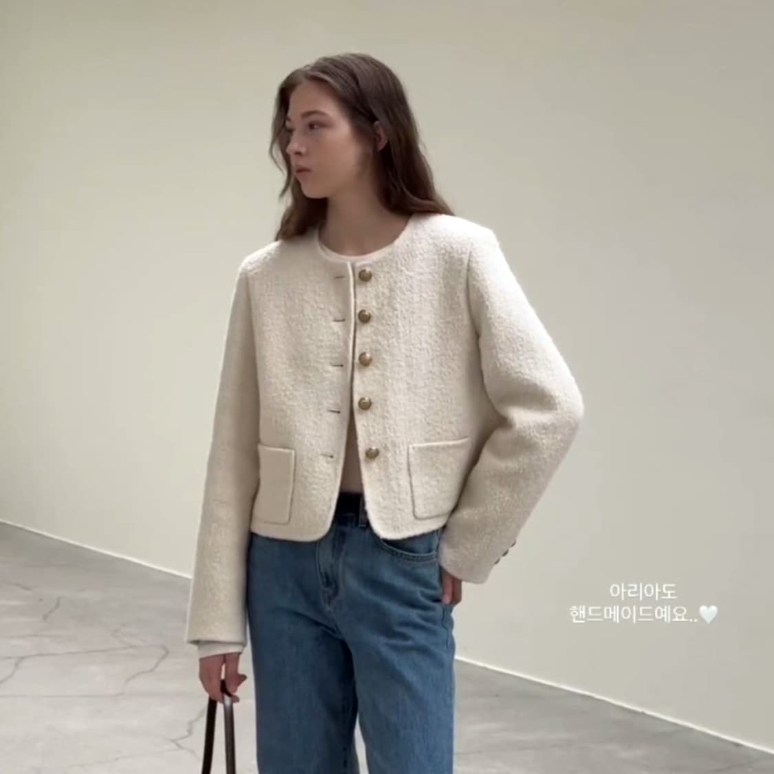 베뉴엣(BENUET) 알파카 울 아리아자켓 55 새상품 상품이미지1