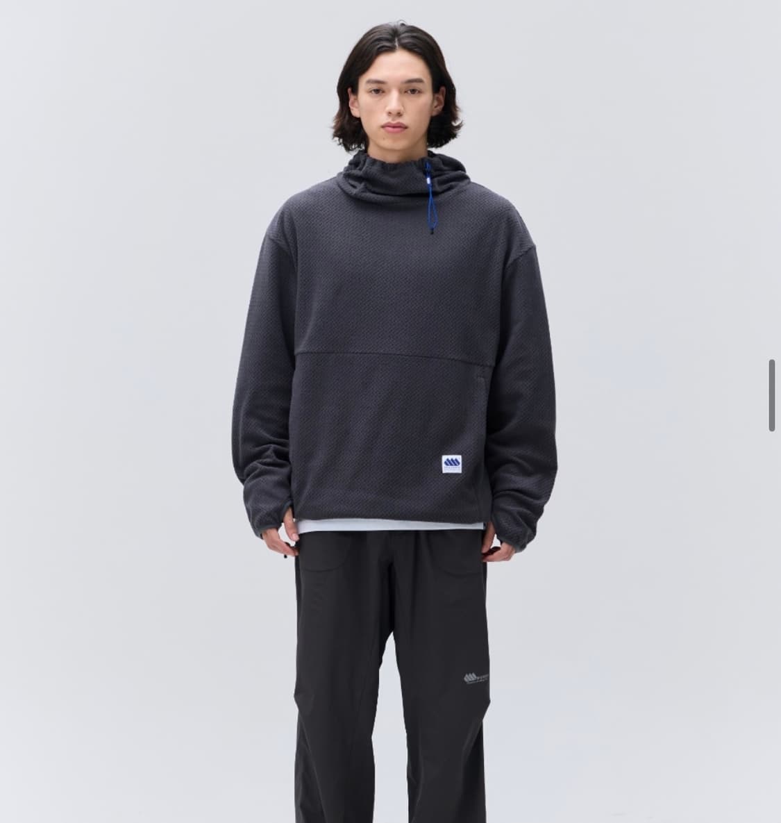 지그재그 퍼니 풀오버 후디 _ 차콜 (s) 상품이미지2