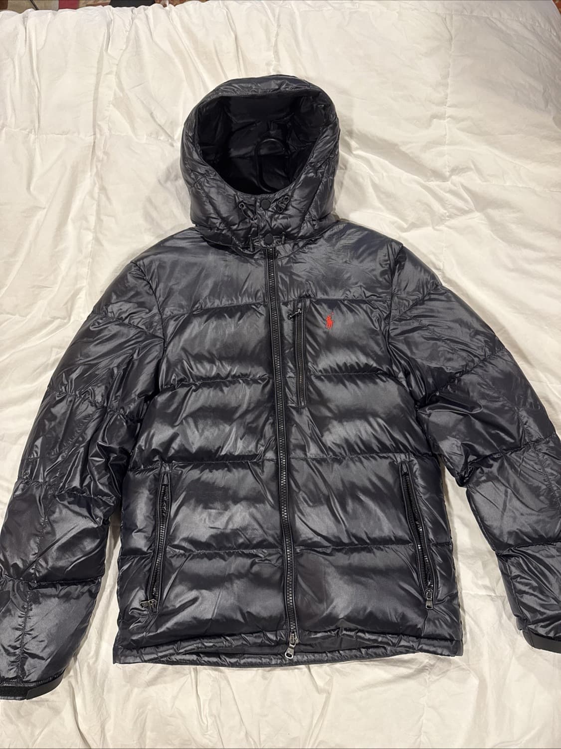 폴로 랄프로렌 후드 다운 패딩 블랙 상품이미지1