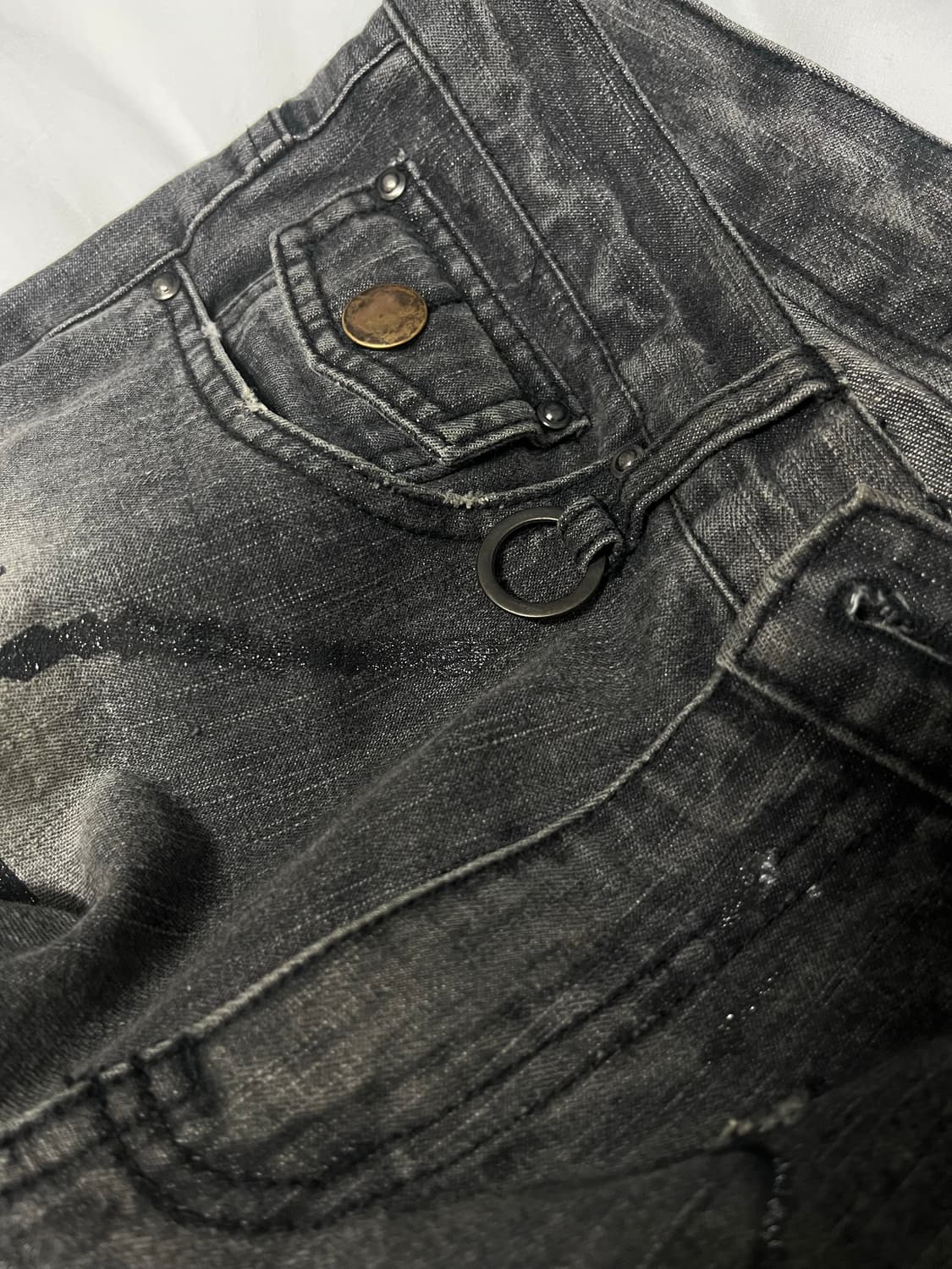 일본 빈티지 그레이 부츠컷 디테일 데님 상품이미지4