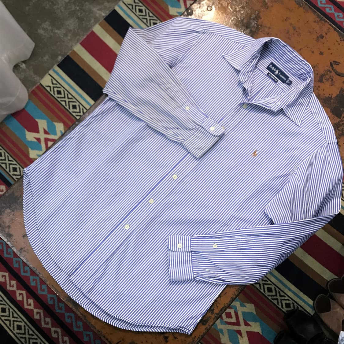폴로랄프로렌 블루 스트라이프 셔츠 남성 105 사이즈 상품이미지2