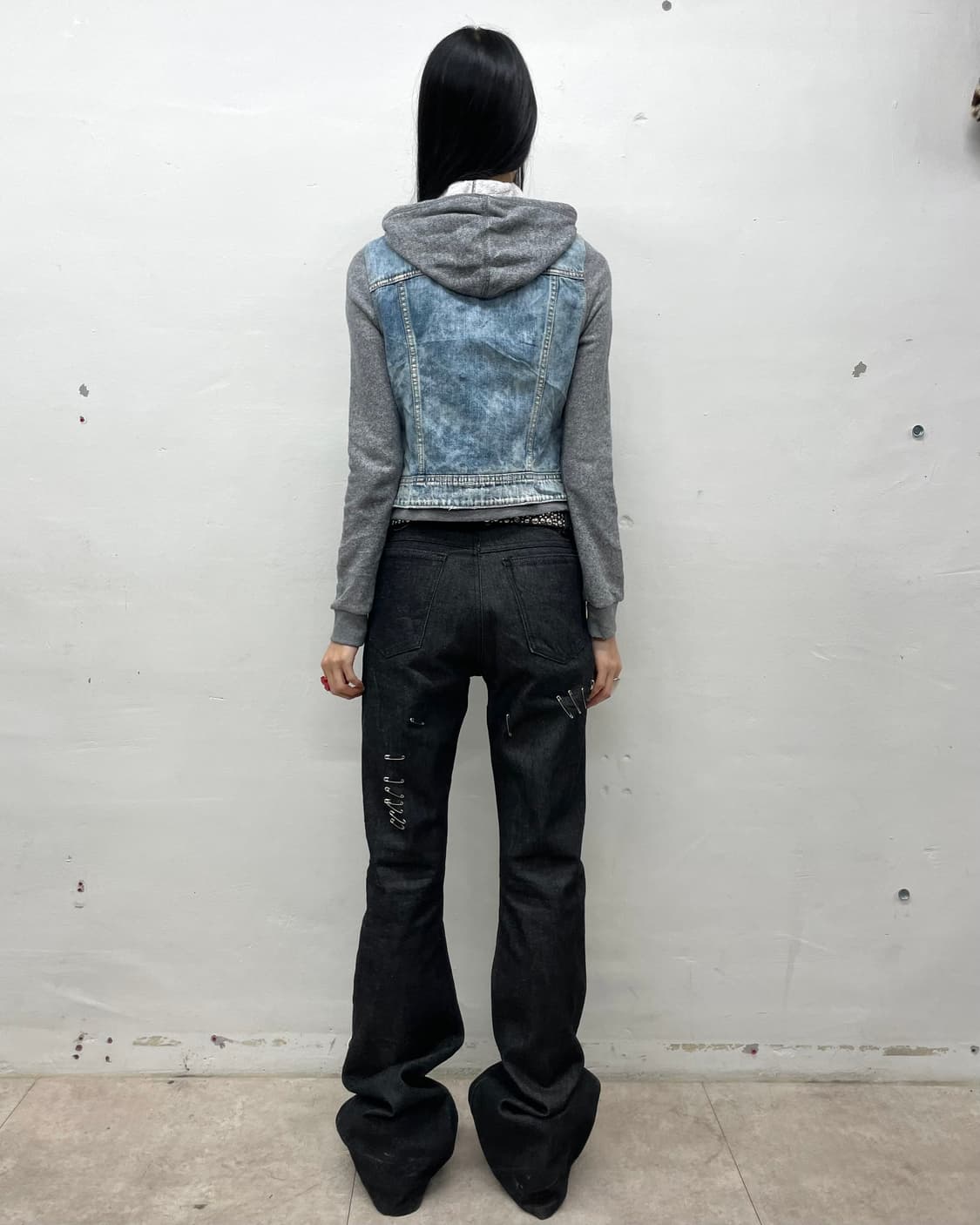  Grey hoodie denim cropped jacket  상품이미지5