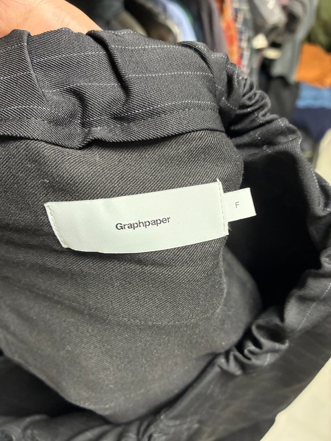 그라프페이퍼 울 쿡 팬츠 블랙 스트라이프  상품이미지3