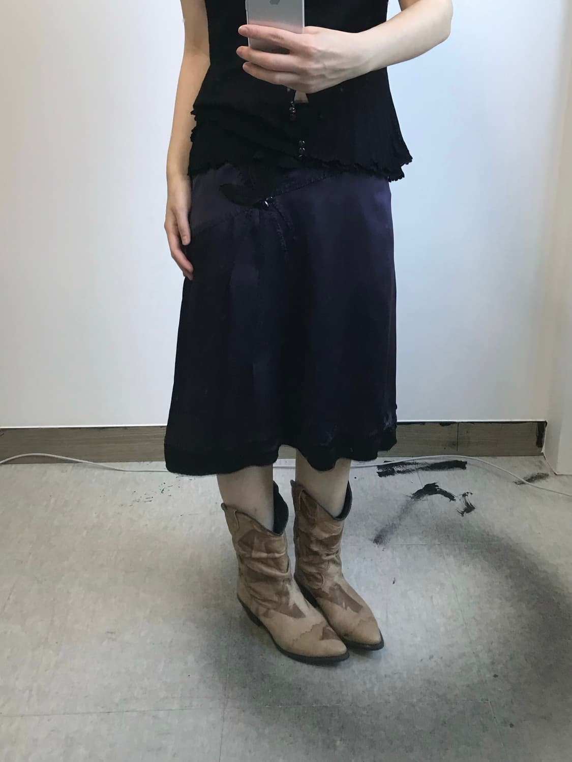 알베르타 페레티 실크 코사지 스커트 상품이미지1