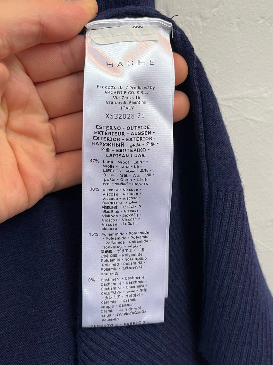 HACHE 네이비 언발란스 롱 가디건 38 상품이미지5
