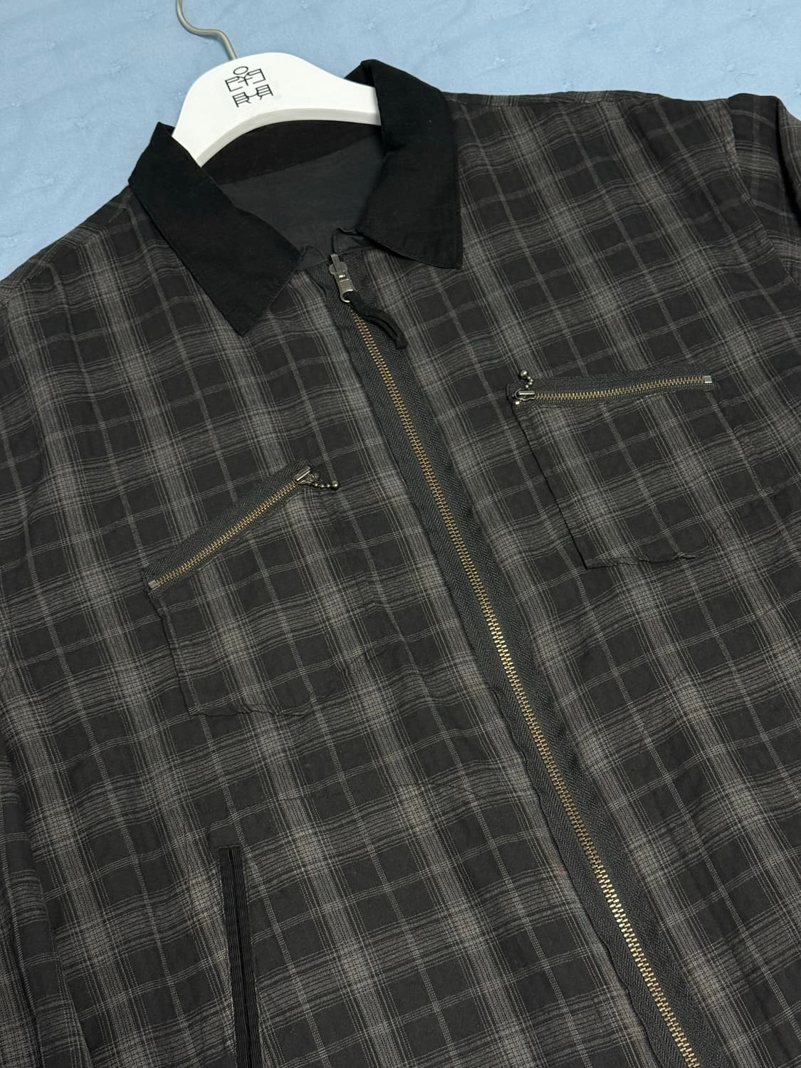 25SS 폴리테루 라미체크 블랙 2사이즈 상품이미지1