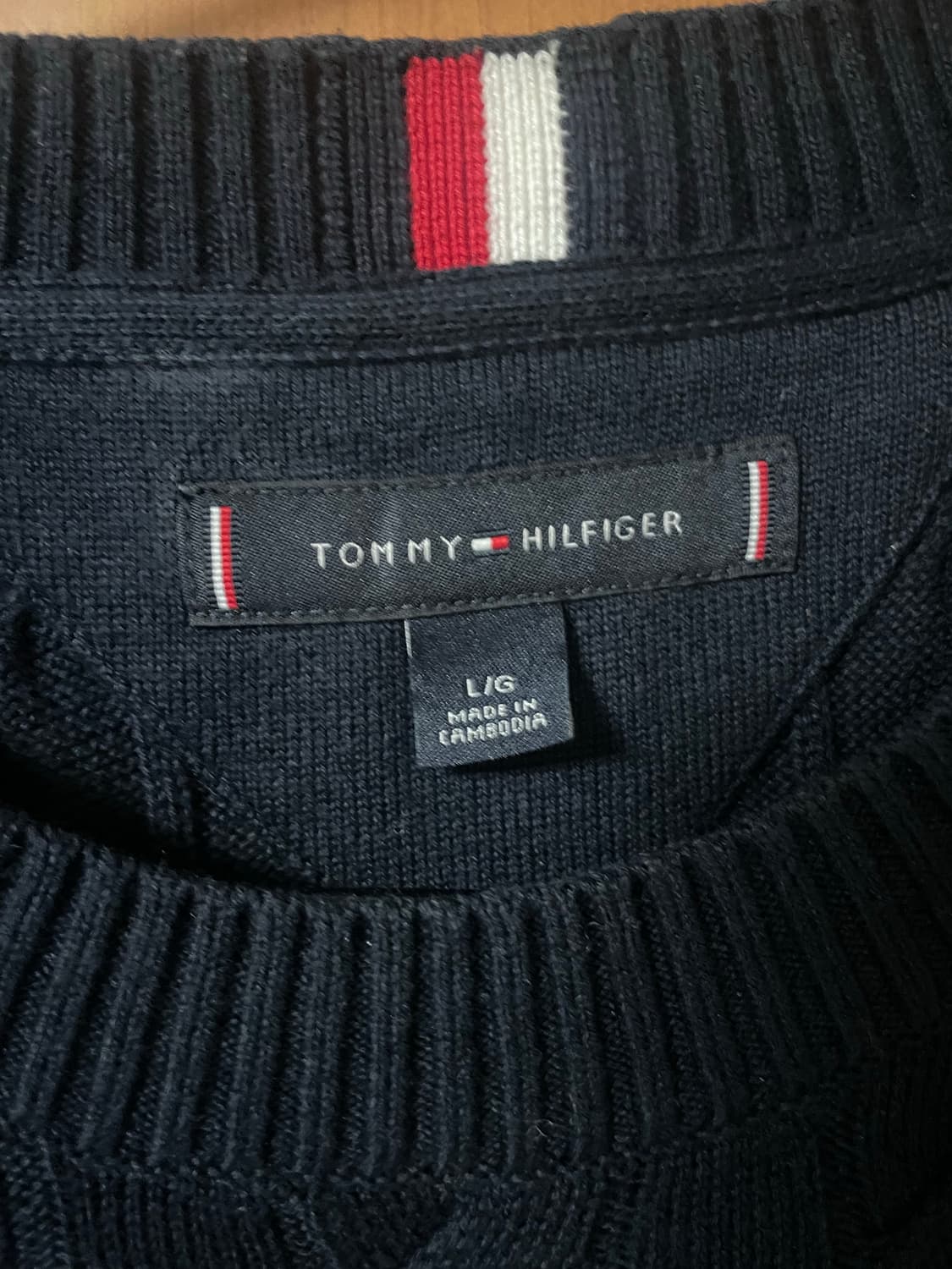 타미힐피거 남성 크루넥 케이블 니트 L 상품이미지3