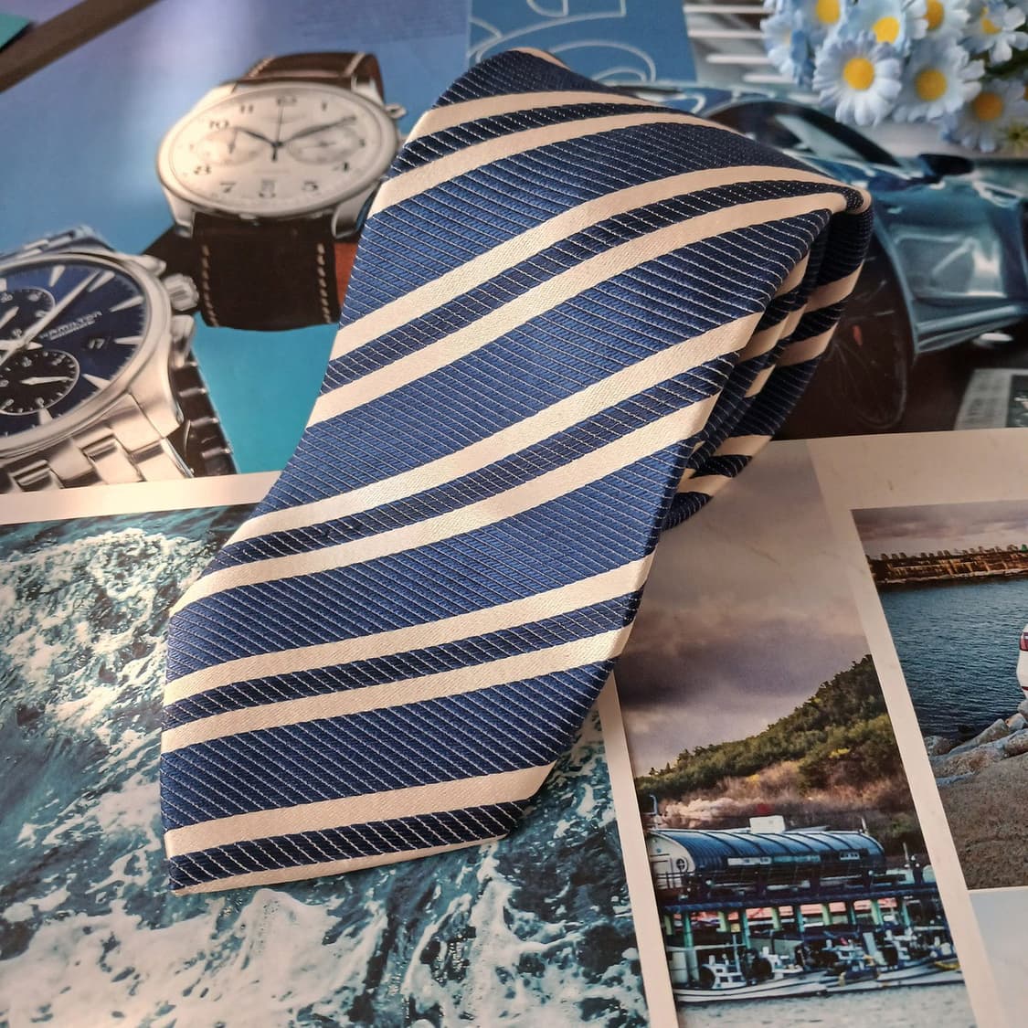 빨질레리 실크 혼방 스트라이프 넥타이 8.4cm A+등급 A19110
 상품이미지2