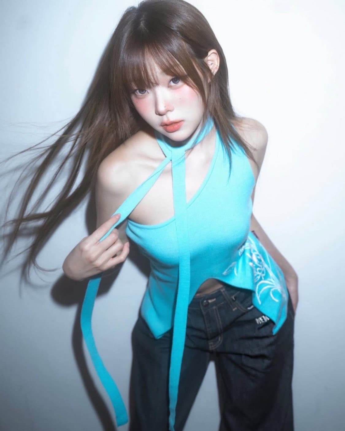뉴얼린 루비 플라워 원숄더 Ruby flower one shoulder 상품이미지1