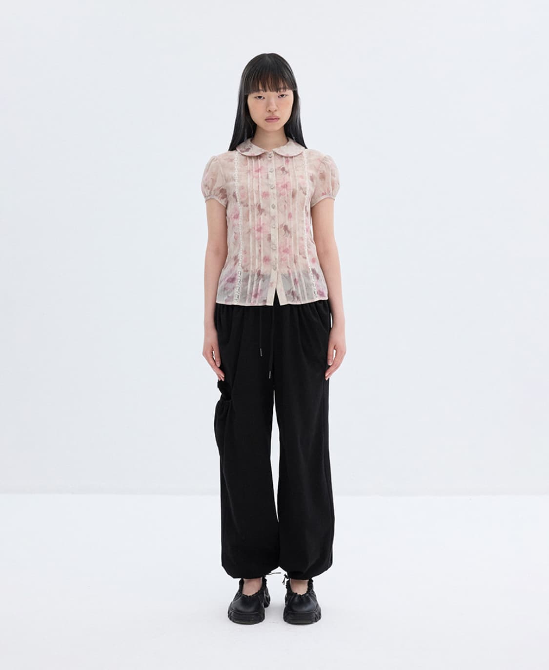 나비버스 블라우스  Flower Lace Blouse_pink 상품이미지4