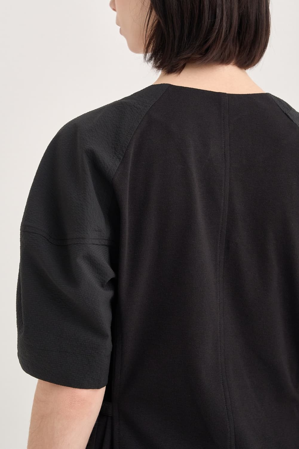 텍스처 블록 스퀘어넥 블라우스 / 82(55)사이즈 상품이미지4