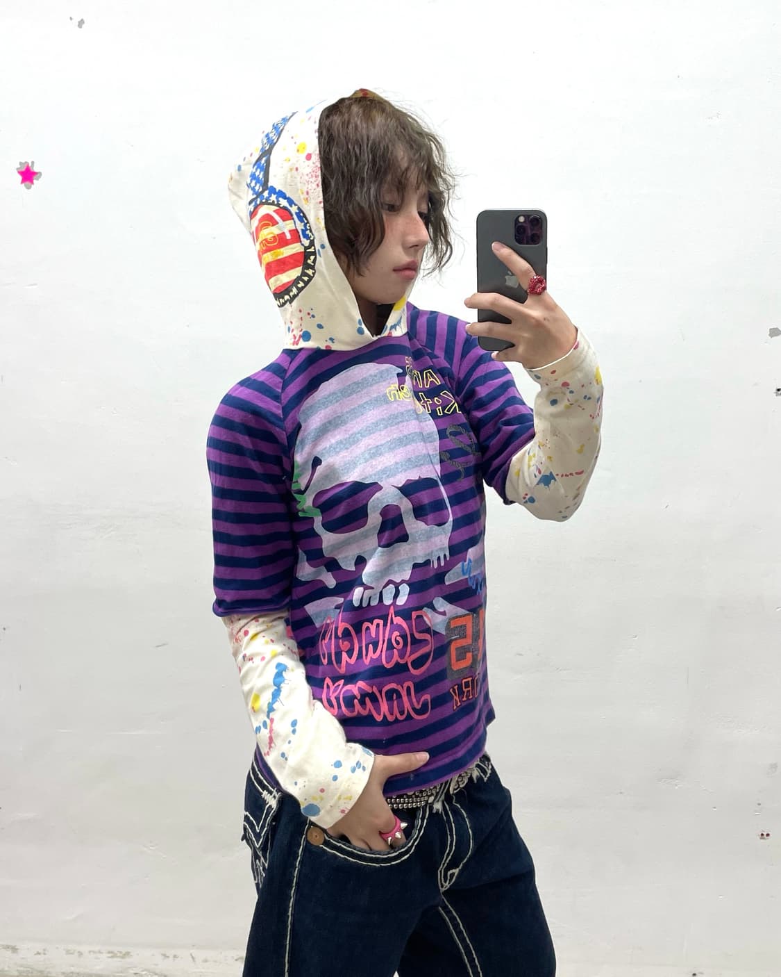 Jam Skull Headset Stripe Hoodie 상품이미지2