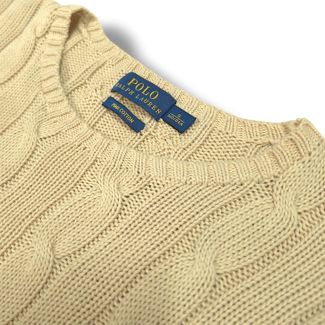 [S] 폴로 오트베이지 피마코튼 케이블 니트 상품이미지7