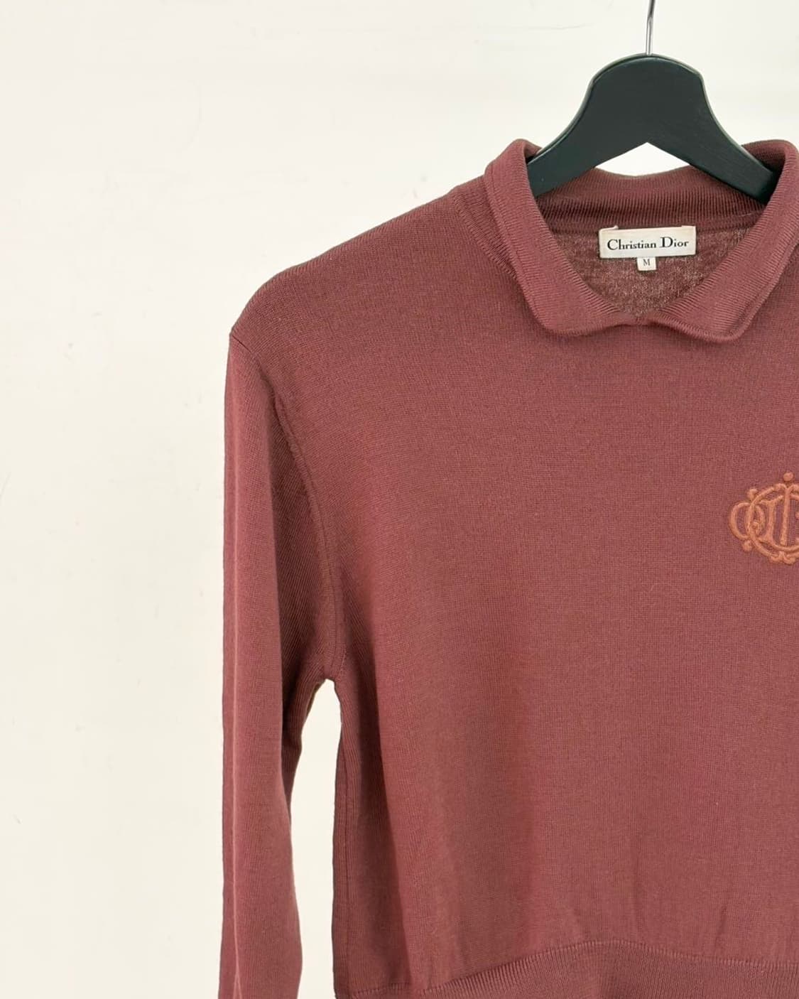 그리스찬 디올 브라운 로고 자수 캐시미어 폴로 셔츠  상품이미지2