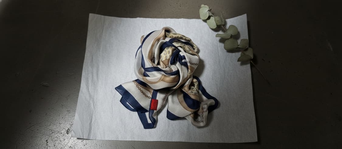 ELLE 엘르 실크 100% 체인 레오파드 스카프 상품이미지1