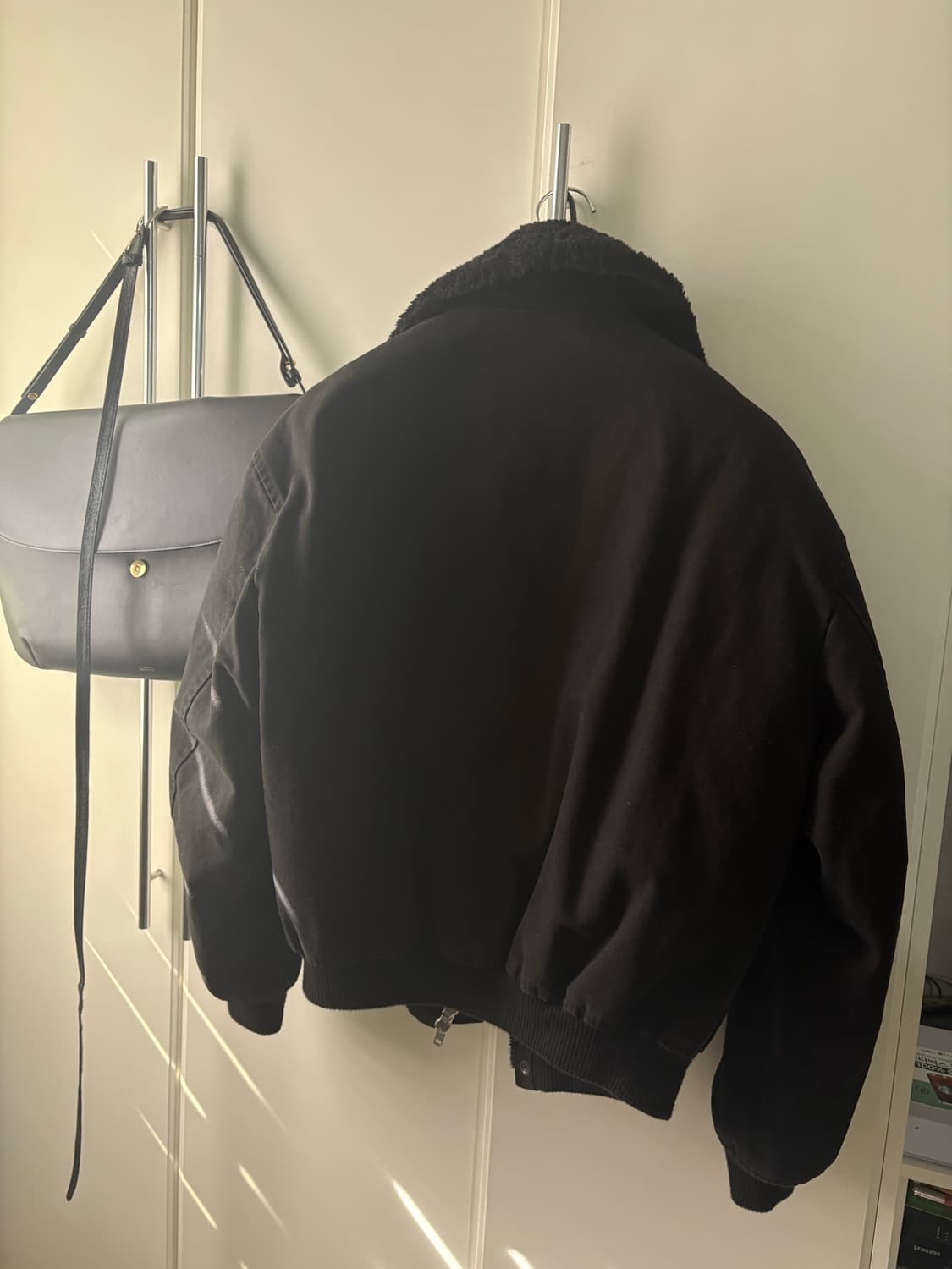 토니웩 워시드 코튼 쉐어링 봄버 M 블랙 상품이미지2