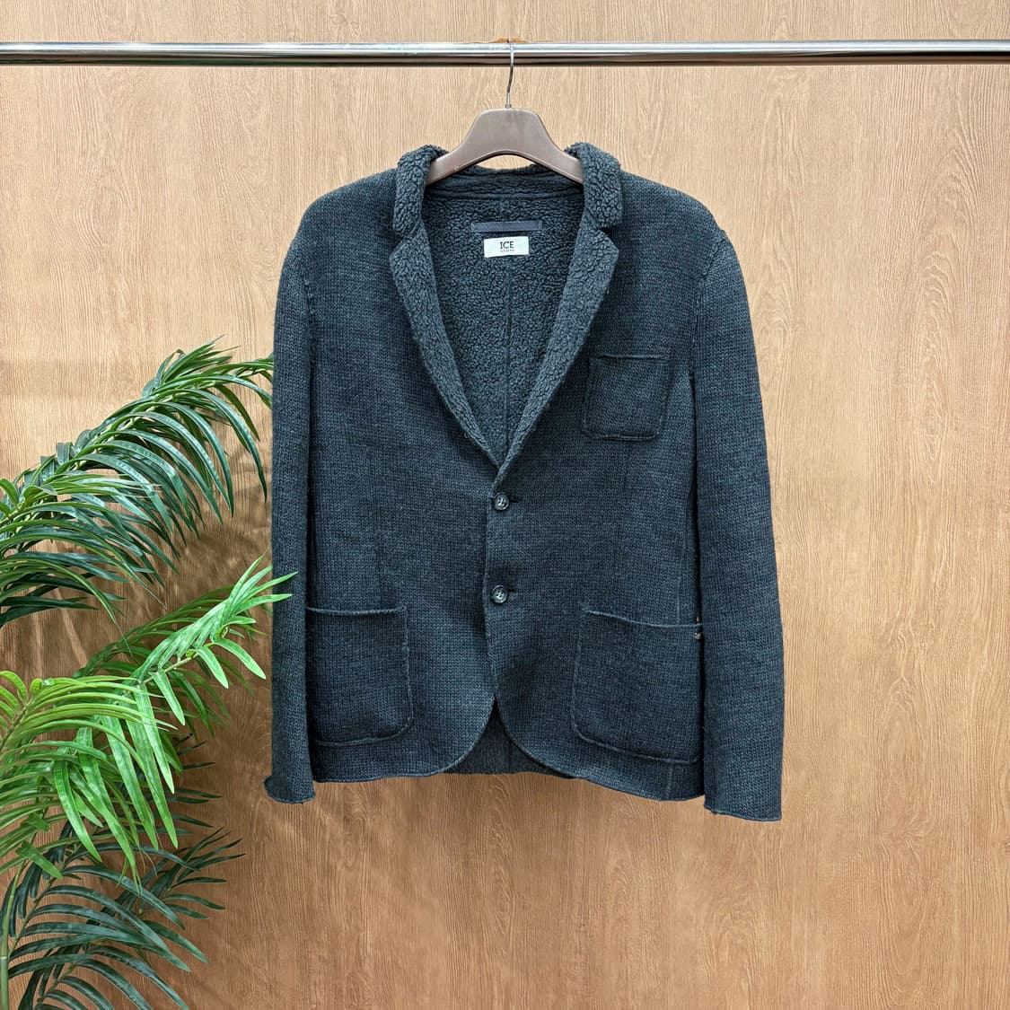 아이스 버그 블레이저 코튼 자켓 체스트 사이드 포켓 디테일 다크 그레이 상품이미지1