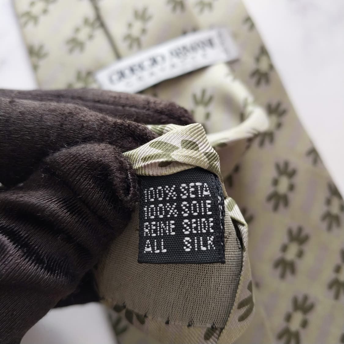 조르지오 아르마니 실크 패턴 넥타이 10.1cm A등급 K2078 상품이미지10