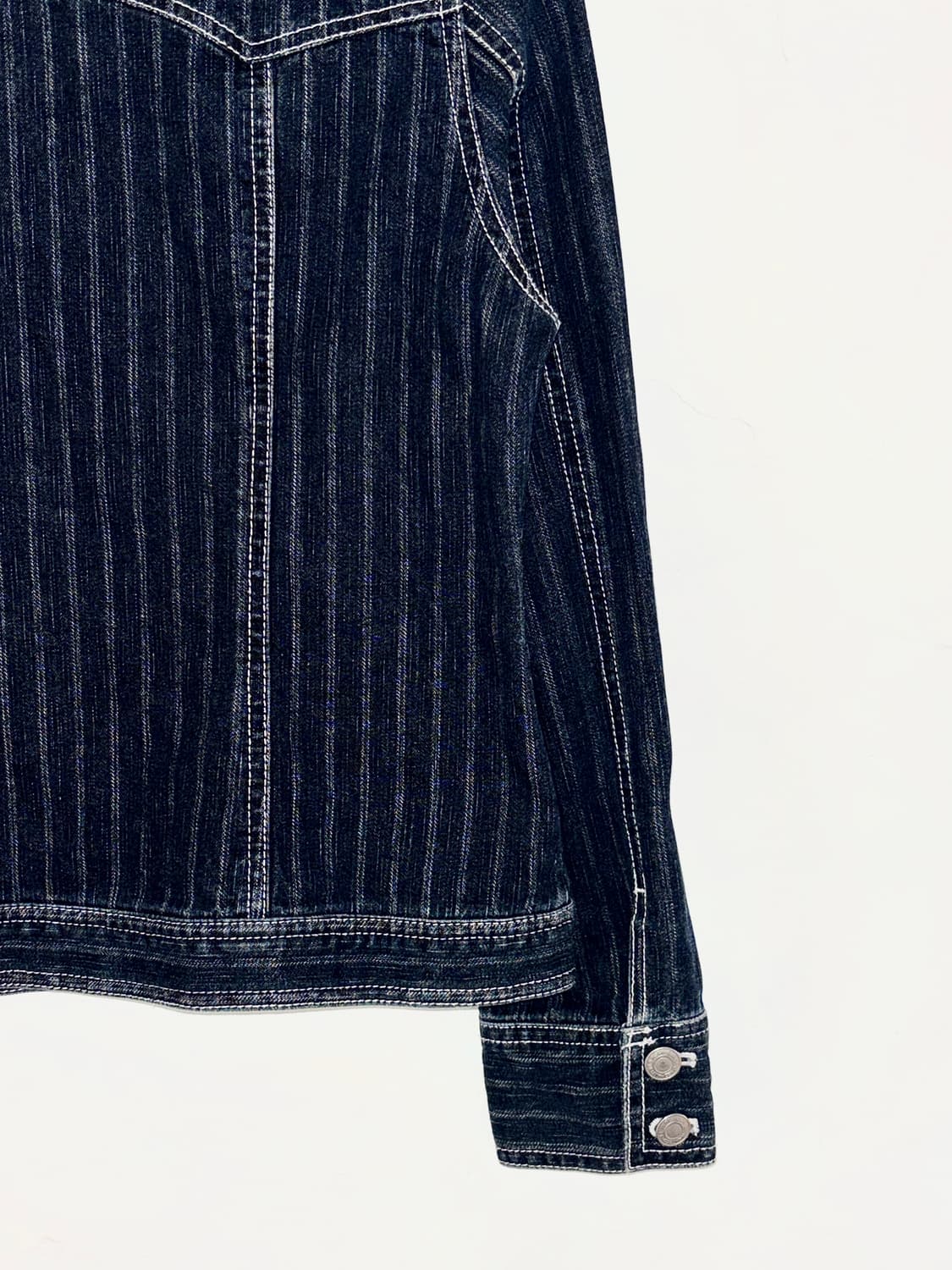 JAPAN VINTAGE 세로 스트라이프 데님 자켓 상품이미지4