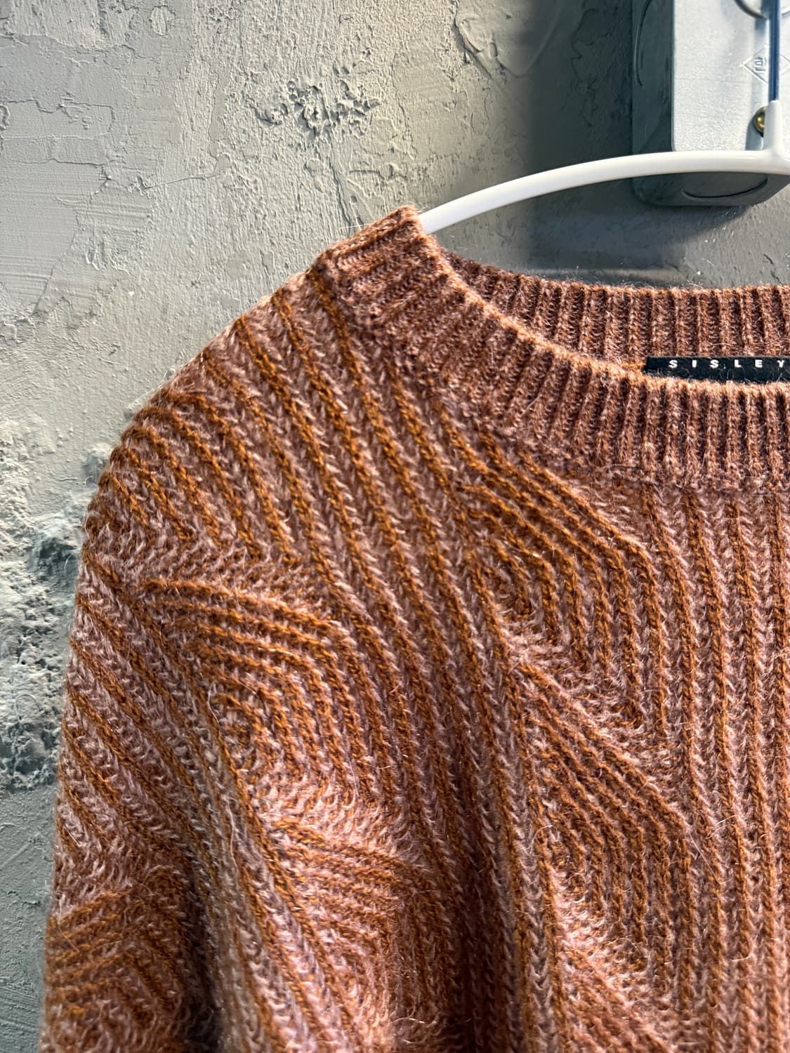 시슬리 모헤어 블렌드 케이블 니트 브라운 S 상품이미지3