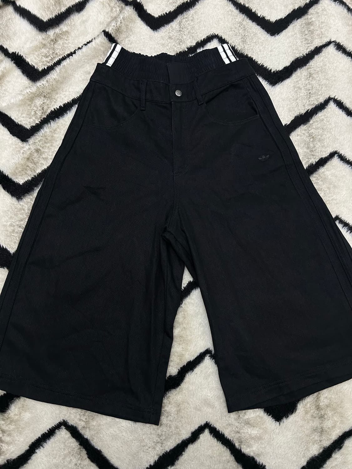 [28]아디다스 파이어버드 데님 레이어드 버뮤다 팬츠/블랙 상품이미지4