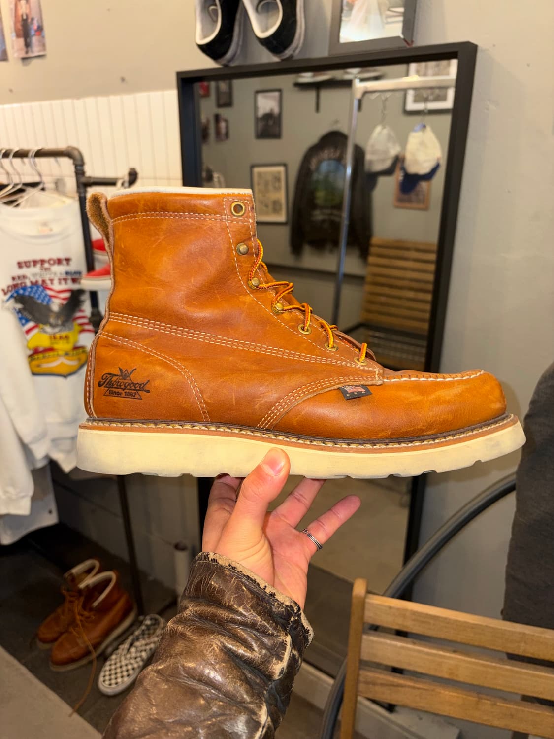 Thorogood USA moc toe leather boots 10D 상품이미지7