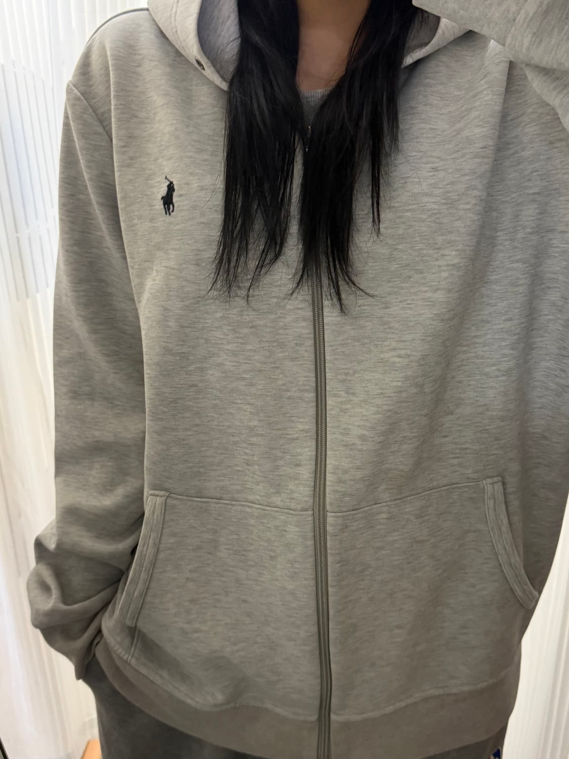 폴로 랄프로렌 그레이 후드집업 XL (정품 QR인증) 상품이미지1