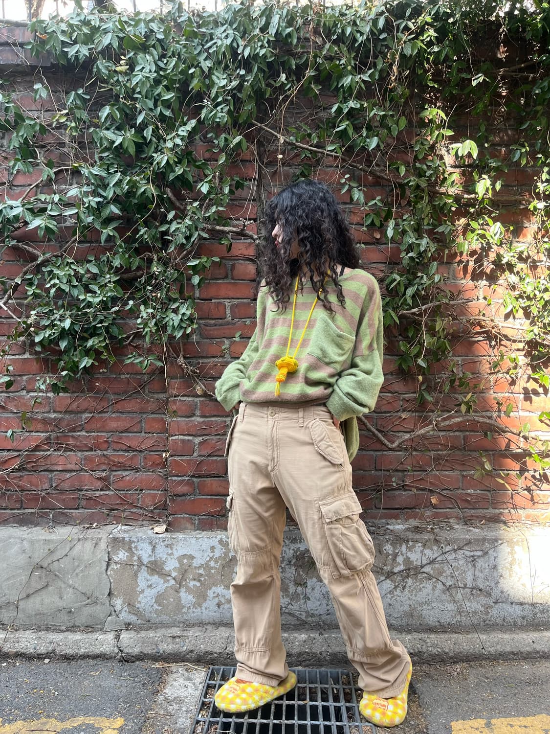 빈티지 베이지 카고 와이드 팬츠 상품이미지2