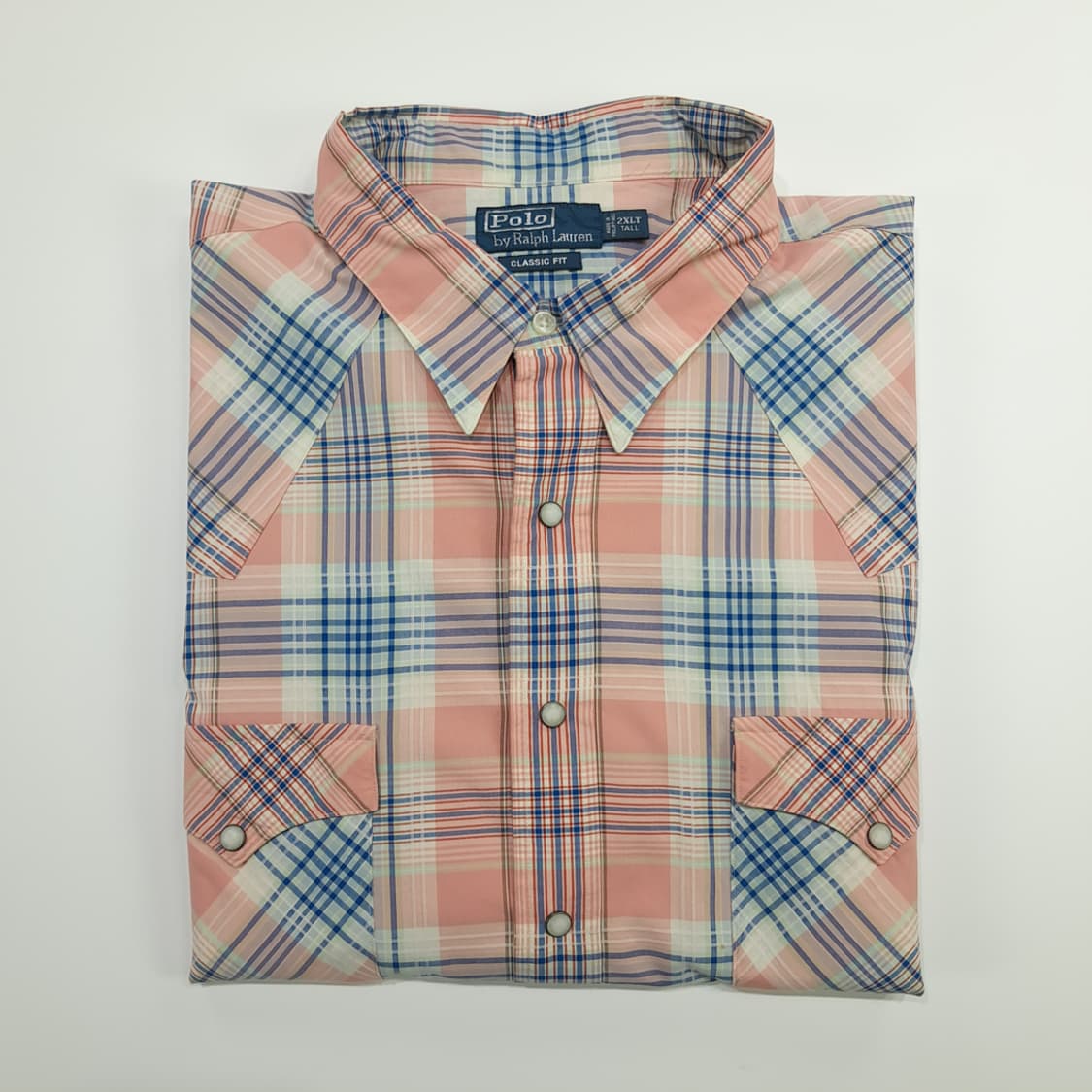 CN703 2XLT 폴로 랄프로렌 빈티지핑크 웨스턴 체크 긴팔 셔츠 남방 상품이미지8