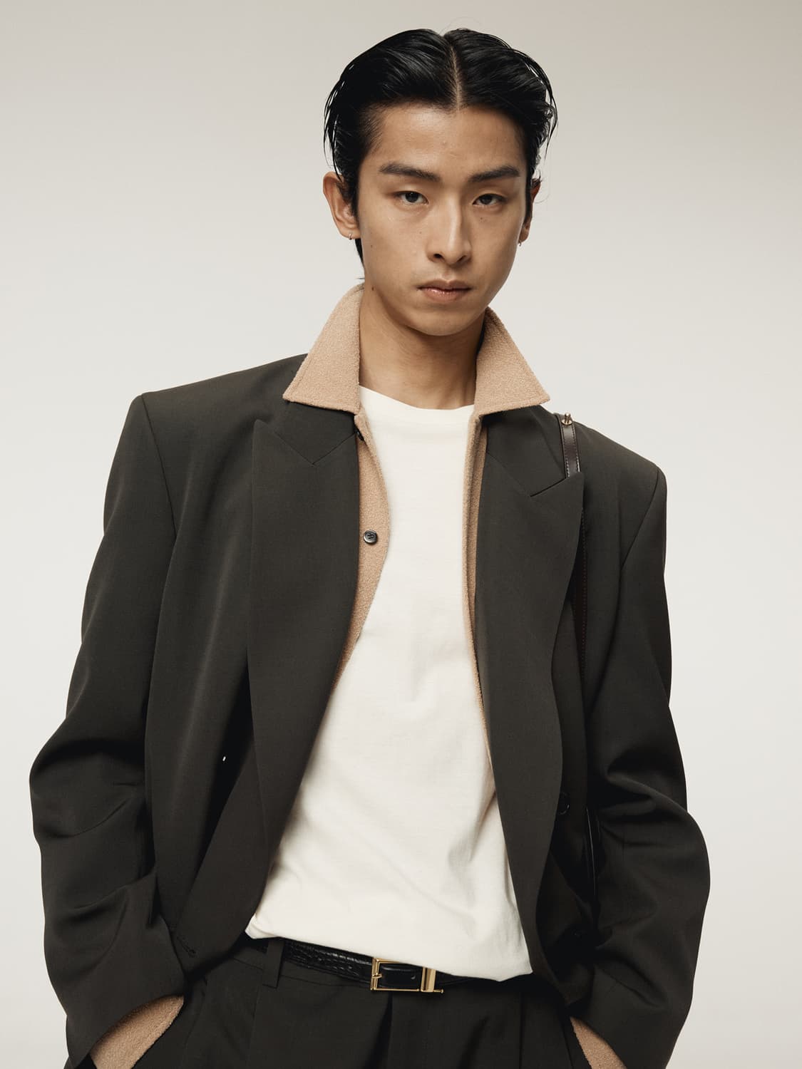 렉토 25FW 스티렌 더블 브레스티드 수트 자켓 차콜 그레이 상품이미지3