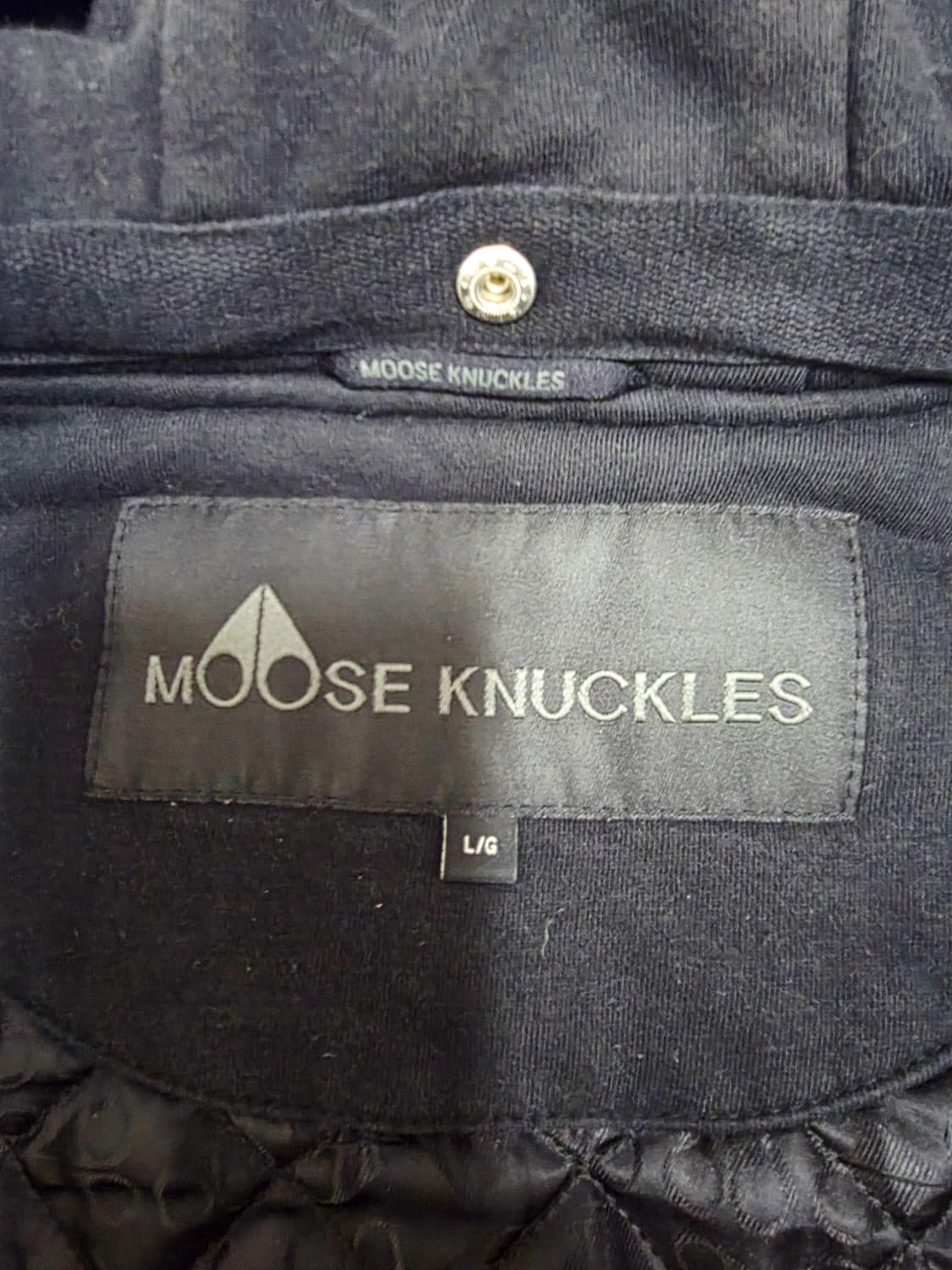 무스너클 블랙 메탈 로고 패딩 안감 후드 집업 L (지퍼수선요망) 상품이미지8