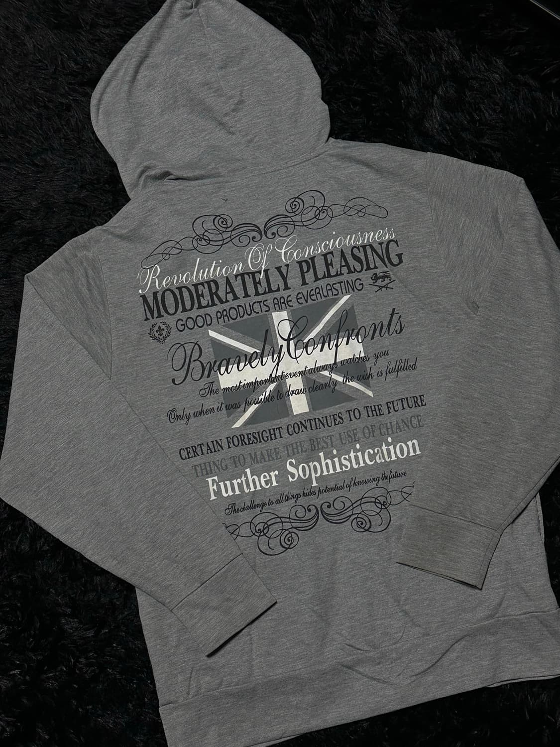 Set- Gray&Black Lettering Hooded Zip-Up 상품이미지2