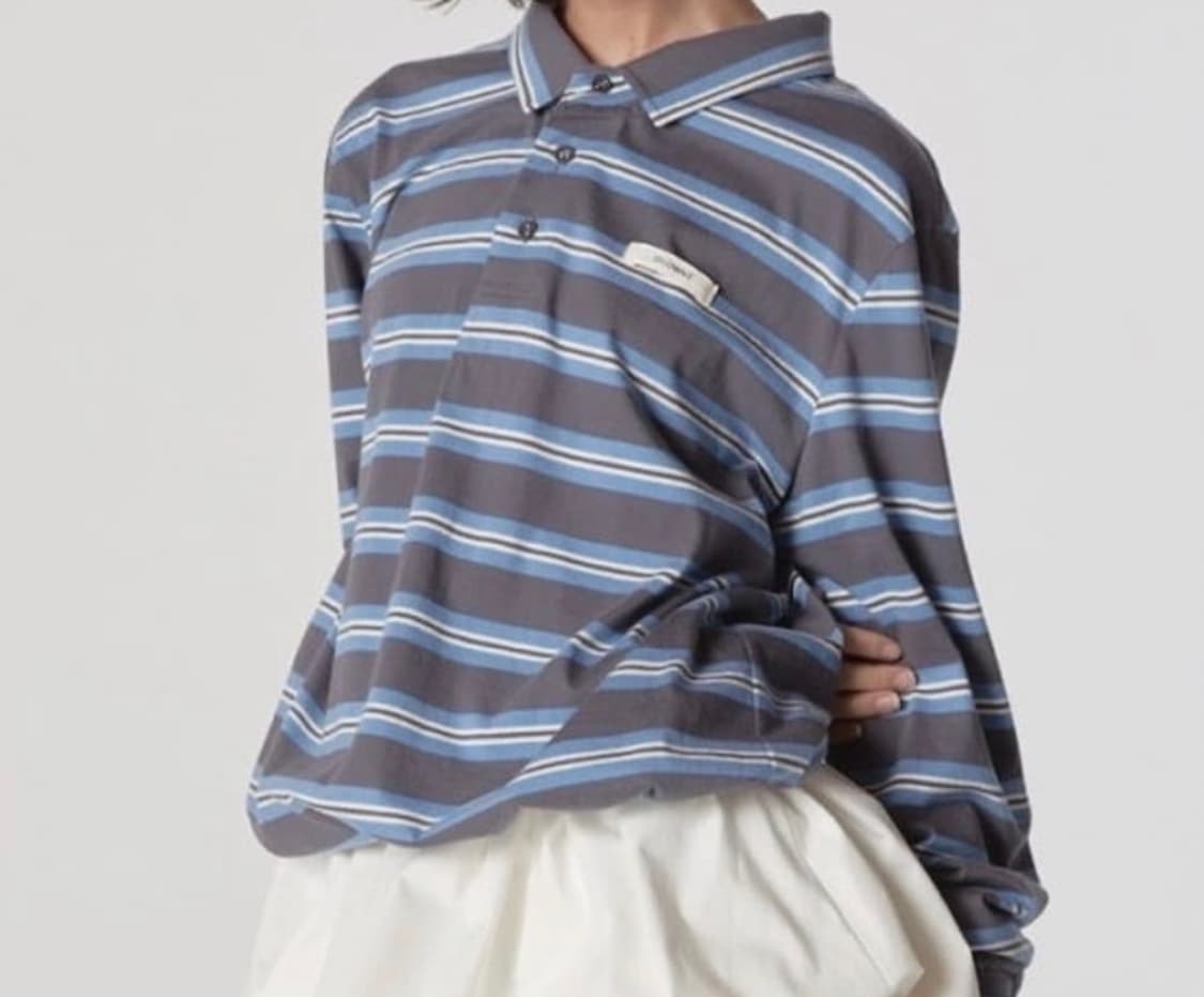 글로니 테리 피케 롱슬리브 차콜s 상품이미지2