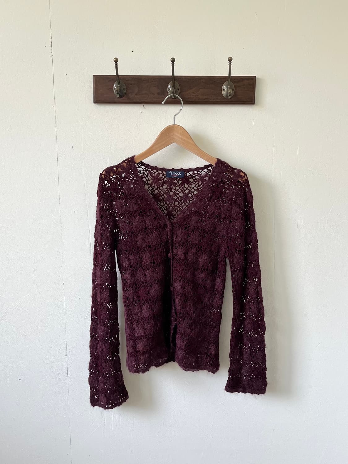 famock 플라워 시스루 가디건 상품이미지1