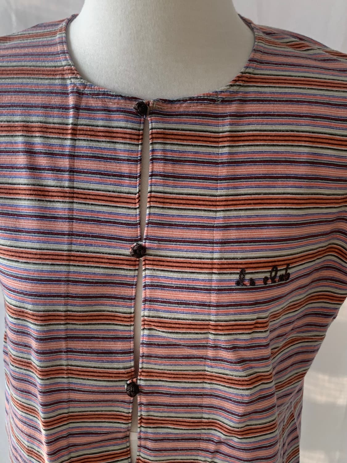 줄무늬 단가라 레이어드 티셔츠 상품이미지2