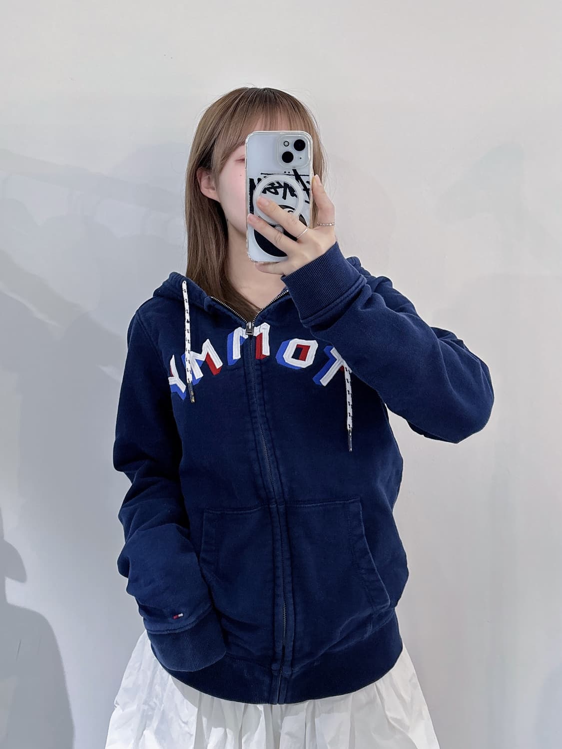 타미힐피거 빅로고 네이비 후드집업 상품이미지2