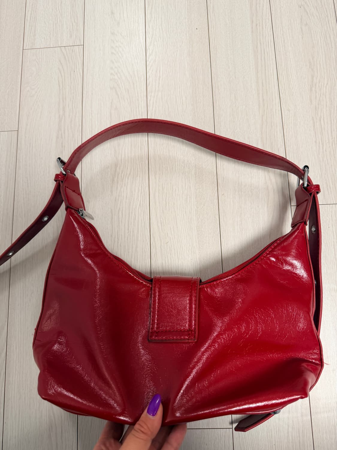 일본 시부야109 구매 레드 스터드 버클 숄더백 상품이미지2