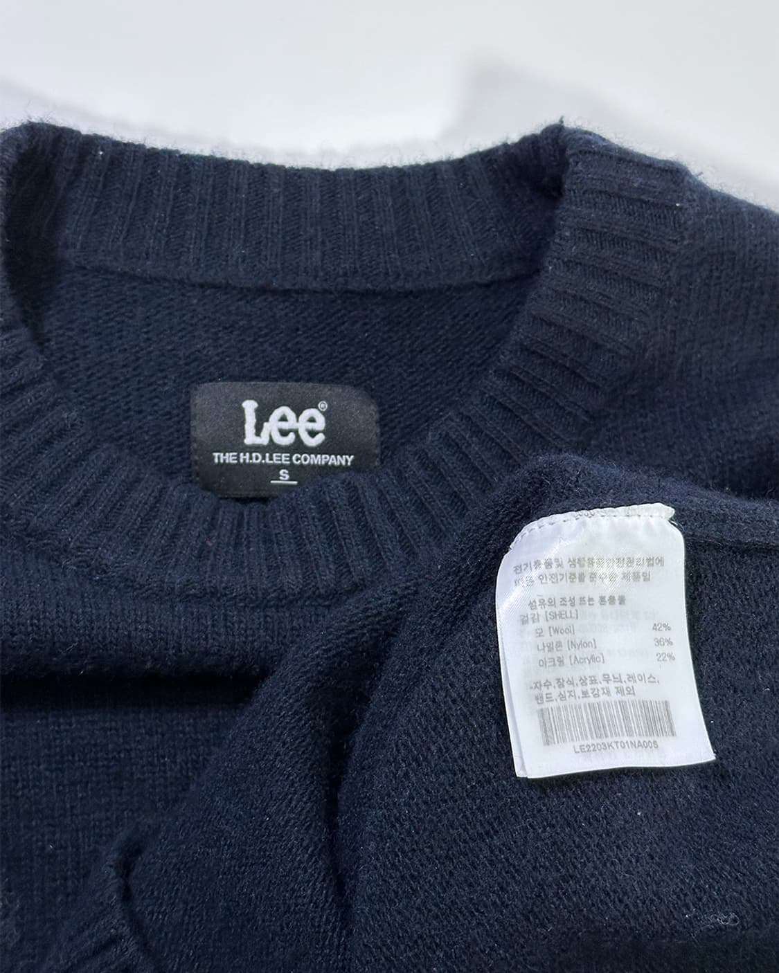 LEE 빅로고 니트 네이비 상품이미지3