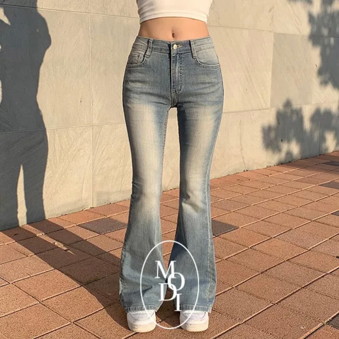 (새상품) 모디핏 써니 썸머 롱부츠컷 데님 팬츠 상품이미지1