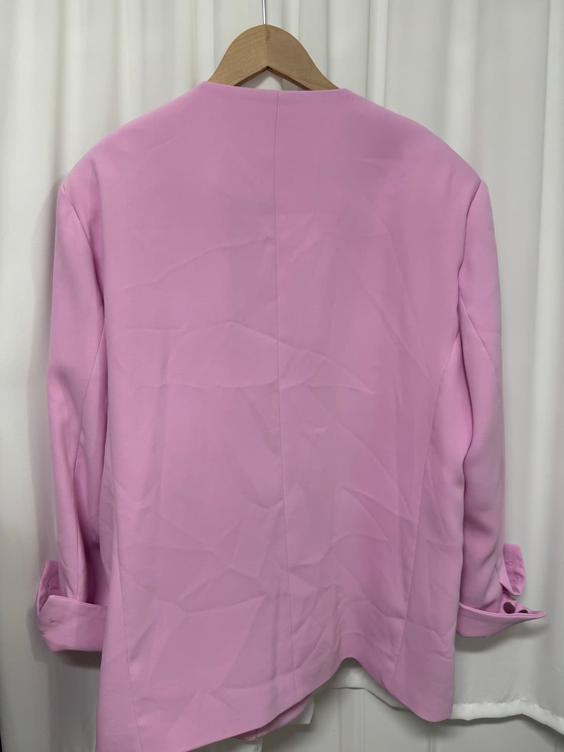 Kim'z 핑크 오버핏 노카라 자켓 상품이미지6